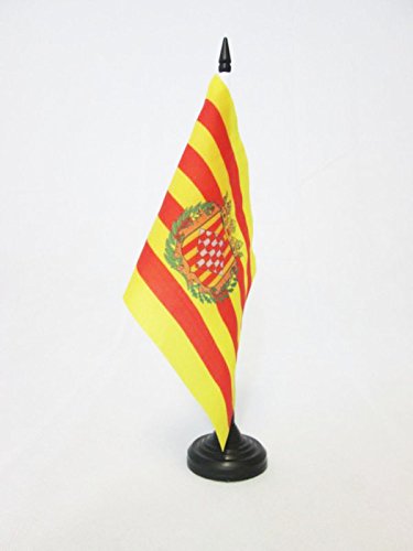 AZ FLAG Bandera de Mesa de la Provincia DE GERONA 21x14cm - BANDERINA de DESPACHO GERONA EN CATALUÑA 14 x 21 cm