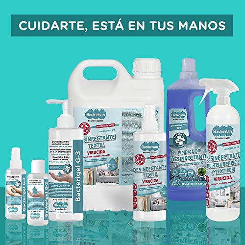 Bacterisan Germosan No Bp3 5L | Desinfectante Multiusos Triple Acción| Elimina el 99.95 de Virus, Gérmenes y Bacterias de Todo Tipo de Objetos Superficies y Textiles Profesional 5000 ml