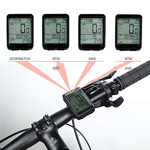 Bainuojia Cuentakilómetros para Bicicleta,Computadora de Montaña, Velocímetro inalámbrico Bicicleta con Pantalla LCD de Retroiluminación para Ciclismo Speed Track Distancia