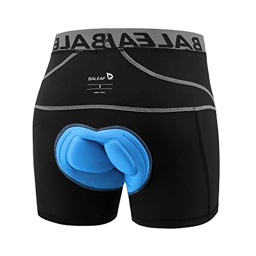 BALEAF Coolmax - Pantalón corto de ciclismo para hombre, acolchado, transpirable, gel 4D, color gris, XL