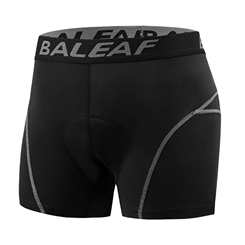 BALEAF Coolmax - Pantalón corto de ciclismo para hombre, acolchado, transpirable, gel 4D, color gris, XL