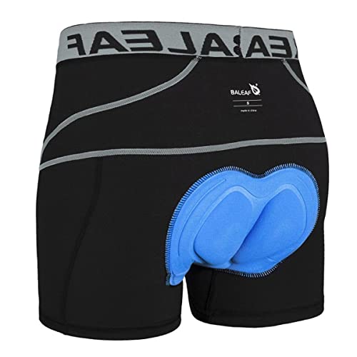 BALEAF Coolmax - Pantalón corto de ciclismo para hombre, acolchado, transpirable, gel 4D, color gris, XL