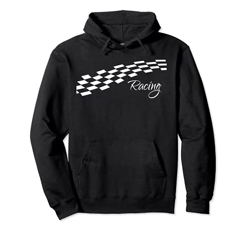 Bandera a cuadros Racing Race Flag Racetrack Speedway Sudadera con Capucha