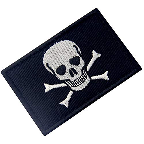 Bandera pirata de Jolly Roger Broche Bordado de Gancho y Parche de Gancho y bucle de cierre