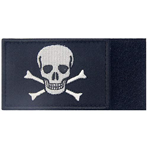 Bandera pirata de Jolly Roger Broche Bordado de Gancho y Parche de Gancho y bucle de cierre