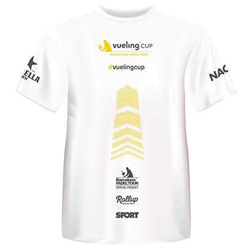 Barcelona Padel Tour | Camiseta Manga Corta Técnica Vueling Cup Hombre | Estampación Especial de Pádel | De Tacto Suave y Secado Rápido | Ropa Deportiva