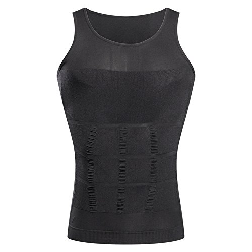 BaronHong Gynecomastia compresión Camisa Chaleco para Ocultar Hombre Boobs Moobs Adelgazamiento Mens Shapewear Aplastar Todo Abdomen (Gris, M)