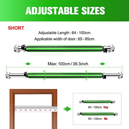 Barra Ajustable Para Entrenar los Brazos y los Abdominales, Barra Para Puertas Sin Tornillos, Barra para Estirar la Barbilla para el Marco de la Puerta, Barra de Acero Robusta para Puertas de85-130cm