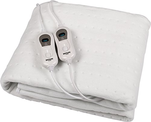 Bastilipo CC-120 - Calienta camas de 2 personas, doble mando individual, 120 W, color gris