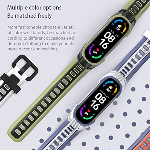 BDIG 4 Piezas Pulsera Mi Band 6 Correas Compatible para Xiaomi Mi Band 5 & Amazfit Band 5, Colorido Suave Silicona Reloj Recambio Brazalete Impermeable Correa para Mi Band 5/MiBand 6/Amazfit Band 5