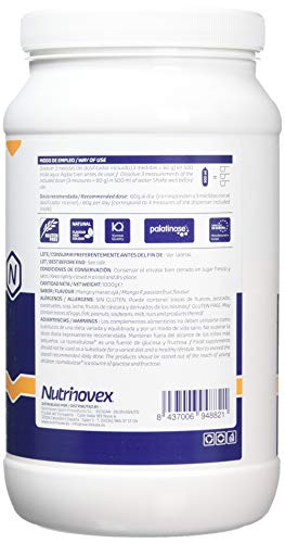 Bebida isotónica y energética Nutrinovex 360º Longovit con BCAA's, Glutamina y Magnesio (Mango maracuyá, 1000 g)