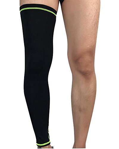 Beinwärmer Leg Warmers/Accesorio de Ciclismo,Anti-UV Perneras Mangas Elástica Transpirable Como, Calcetines de Compresion de Pierna Completa (Envoltura única) Negro L