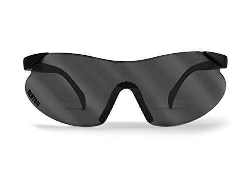 Bertoni iWear SA AF185 - Gafas de tiro, protección para campo de tiro, con lentes resistentes a los impactos y patillas ajustables nero perla - lente fumo specchio Talla:MEDIUM-LARGE