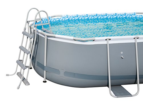 BESTWAY 56620 - Piscina Desmontable Tubular Power Steel Oval 427x250x100 cm Depuradora de Cartucho de 2.006 litros/hora