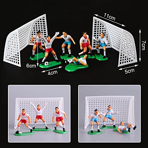 BESTZY Jugador de Fútbol Cake Topper Figure en Miniatura Modelo Decoración para Tartas de Fútbol Figuras Cupcakes Topper Fútbol Cumpleaños Fiesta Temática 8 Piezas