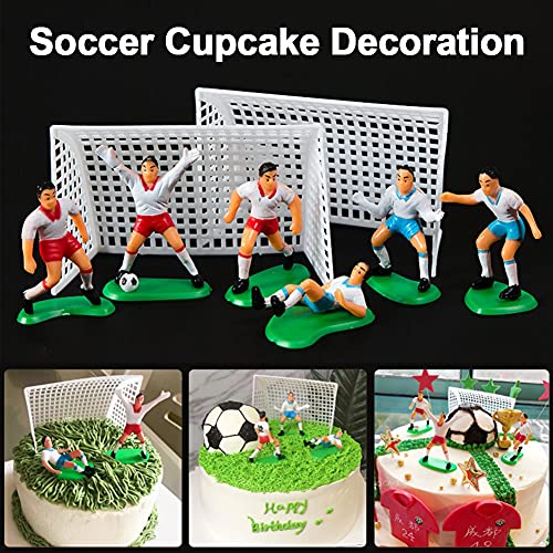 BESTZY Jugador de Fútbol Cake Topper Figure en Miniatura Modelo Decoración para Tartas de Fútbol Figuras Cupcakes Topper Fútbol Cumpleaños Fiesta Temática 8 Piezas