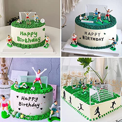 BESTZY Jugador de Fútbol Cake Topper Figure en Miniatura Modelo Decoración para Tartas de Fútbol Figuras Cupcakes Topper Fútbol Cumpleaños Fiesta Temática 8 Piezas