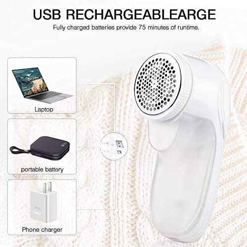 Bichiro removedor de Pelusa, removedor de Bobble eléctrico con 2 Cuchillas reemplazables, afeitadora de Tela portátil para Ropa, Jerseys, Muebles, Lana, Alfombra