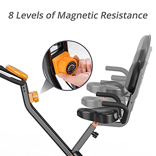 Bicicleta Estática Plegable, Fitness Bicicleta Plegable con Pantalla LCD, Bicicleta Estática con Resistencia Magnética Ajustable de 8 Niveles, para Uso Doméstico y de Oficina