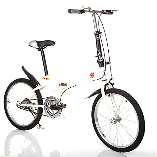 Bicicleta Plegable, 20 Pulgadas, Cómoda, Móvil, Portátil, Compacta, Ligera, Acabado De Una Sola Velocidad, Gran Suspensión, Bicicleta Plegable para Hombres, Mujeres, Estudiantes Y Viajeros Urbanos