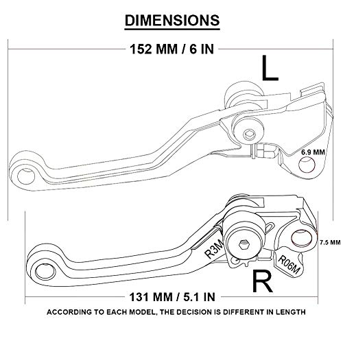 Bigote daliniano Suciedad bici de la motocicleta de embrague del freno Palanca for for be-tas RR 350 4 t 2012-2017 bici del hoyo de embrague del freno de la manija (Color : Silver)