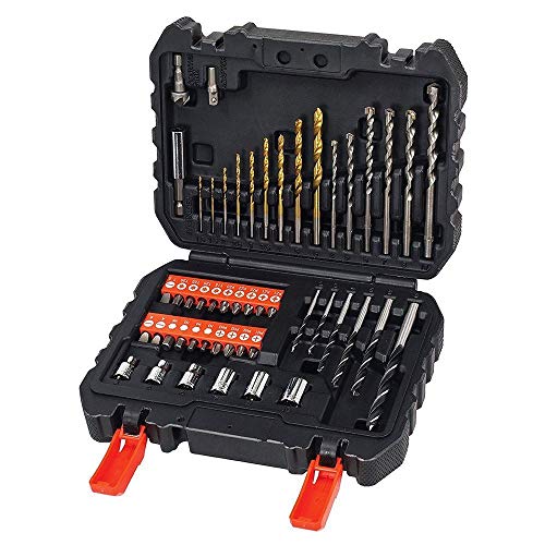 BLACK+DECKER A7188 Set de 50 Piezas con Brocas y Puntas para Atornillar y Taladrar Brocas de Titanio