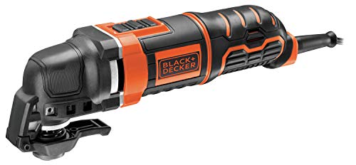 BLACK+DECKER MT300KA Multiherramienta oscilante 300 W 5 acoplamientos 6 Hojas de Lija y maletín 230 V Velocidad variable Incluye 12 accesorios