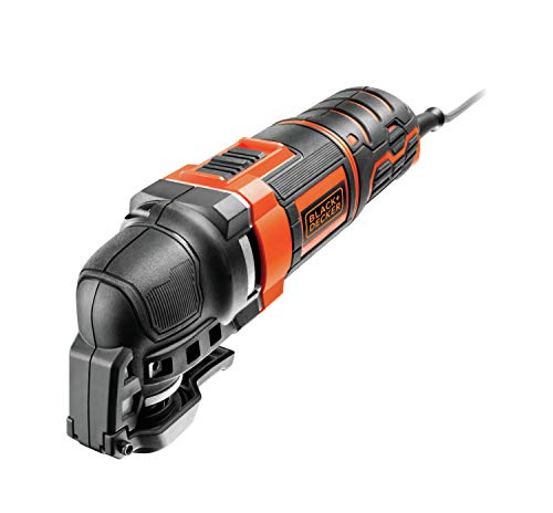 BLACK+DECKER MT300KA Multiherramienta oscilante 300 W 5 acoplamientos 6 Hojas de Lija y maletín 230 V Velocidad variable Incluye 12 accesorios