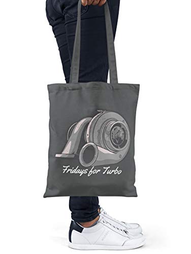 BLAK TEE Fridays for Turbo Organic Cotton Reusable Shopping Bag Grey