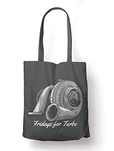 BLAK TEE Fridays for Turbo Organic Cotton Reusable Shopping Bag Grey