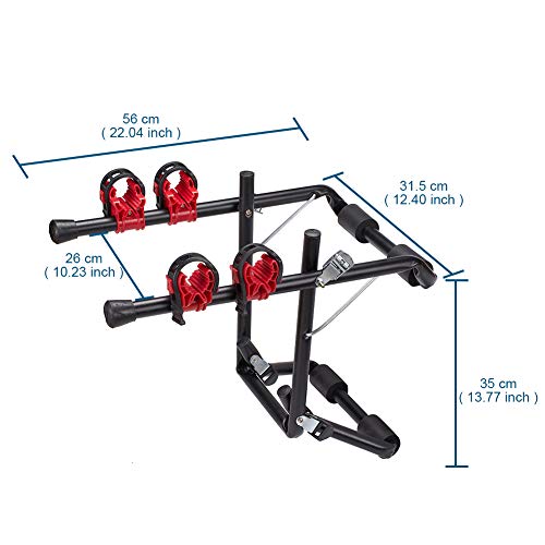 Blueshyhall Portabicicletas trasero con correas para 1-2 bicicletas