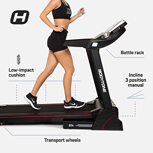 Bodytone - Cinta de Correr con Pantalla LCD | Maquina de Correr con 12 programas y 3 Posiciones Distintas | Cinta de Andar con Velocidad Ajustable hasta 14km/h | DT14