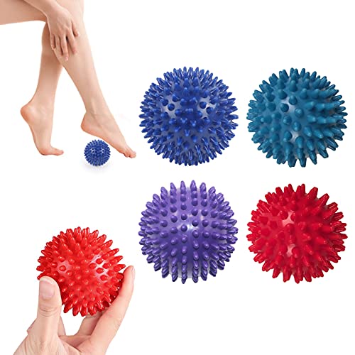 Bola De Erizo Masaje Con Bolas De Rodillo Bolas De Masaje Pvc Bola De Masaje Deportivo Con Bolas De Masaje De Nudos Para Masaje Muscular De Espalda, Piernas, Pies Y Manos Hands（4 Piezas）