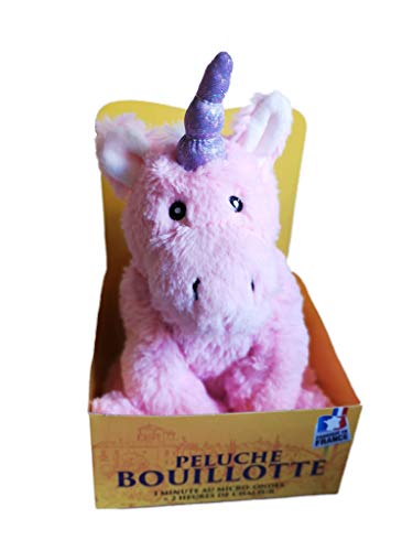 Bolsa de agua caliente de peluche LICORNE de peluche para microondas, fabricada en Francia