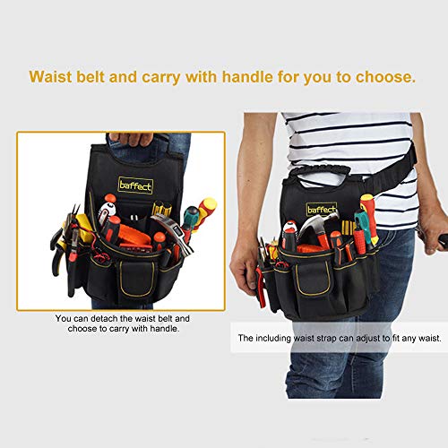 Bolsa para electricista, 20 bolsillos Cinturón para bolsa de herramientas de lona con cinturón de ajustable Herramienta para electricistas de servicio pesado Bolsa de trabajo de cintura