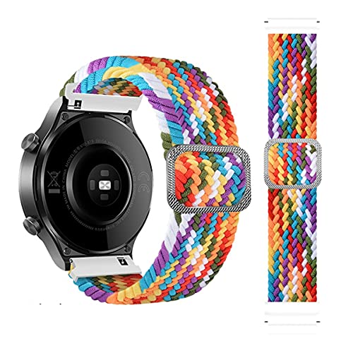 BoLuo 20mm Correa para Garmin Venu SQ,Correas Reloj,Bandas Correa Repuesto,Nylon Reloj Recambio Brazalete Correa Repuesto para Garmin Venu/ Vivoactive 3/Forerunner 245/Realme Watch (arcoíris)