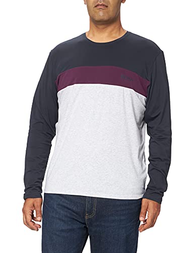 BOSS Balance LS RN Camiseta de Manga Larga, Dark Blue403, L para Hombre