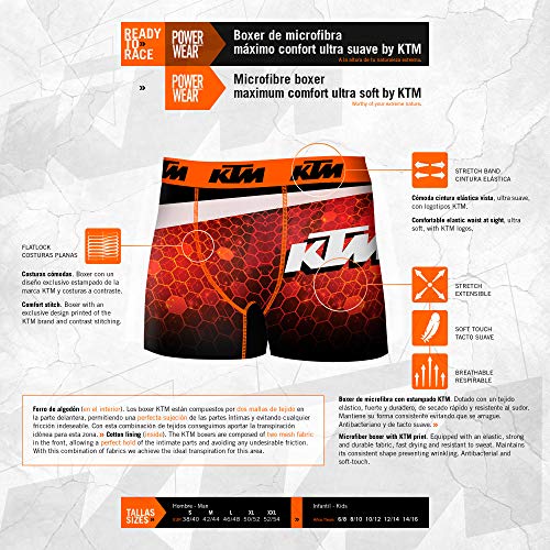 Boxer infantil KTM - microfibra (92% poliéster - 8% elastano) - multicolor