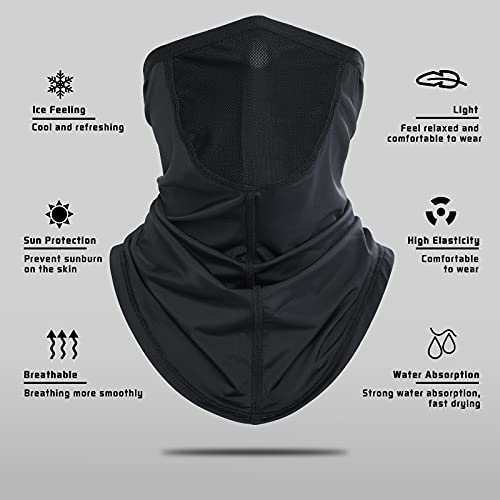 Braga Cuello, Multifuncional Polaina Cuello Bandana, Calentador de Cuello Mascarilla, Tubo Turbante Elastica Sol UV Protección para Deporte Esquí Ciclismo Correr Senderismo Caza (Negro)