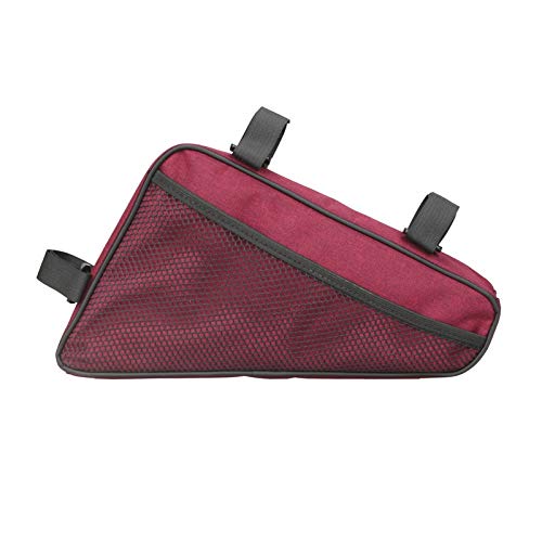 Brave boy Bolsa para cuadro de bicicleta, triangular, impermeable, reflectante, 1,5 l, gran capacidad, color rojo