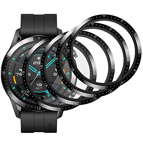 Brifu Película protectora de vidrio templado compatible con Huawei Watch GT2 46mm Sport, [a prueba de rayones], [sin burbujas], [fácil aplicación], [dureza 9H], [cobertura total] 【4 piezas】