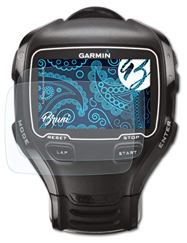 Bruni Película Protectora para Garmin Forerunner 910XT Protector Película, Claro Lámina Protectora (2X)