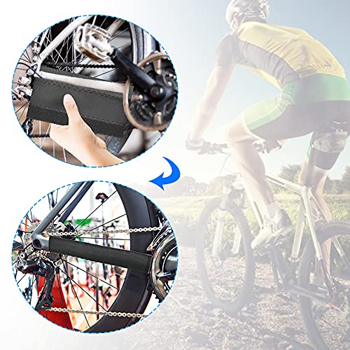 BUENTYA 4 PCS Protectores de Marco de Bicicleta de Neopreno Protector de Cadena Duradero de Engranajes Negro para Bicicleta para Proteger la Cadena y el Marco de la Bicicleta