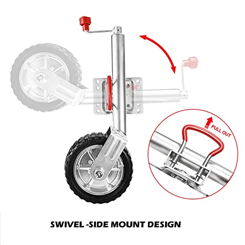 BXYXJ Ruedas De Remolque De Playa, Rueda Jockey De Remolque Carga Vertical De 25 Cm, 900 Kg, 29 Cm, para Remolque, Caravana Y Remolques (Size : 10in wheel/2000lb)