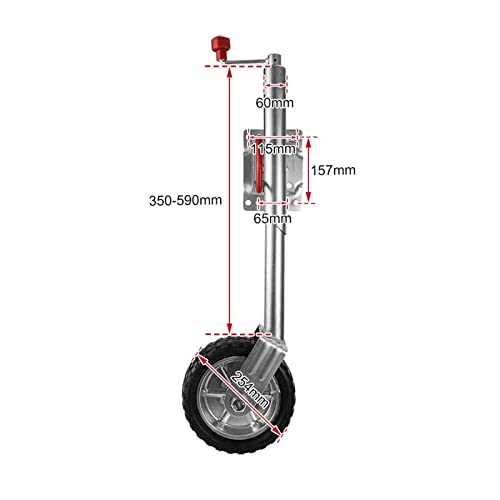 BXYXJ Ruedas De Remolque De Playa, Rueda Jockey De Remolque Carga Vertical De 25 Cm, 900 Kg, 29 Cm, para Remolque, Caravana Y Remolques (Size : 10in wheel/2000lb)