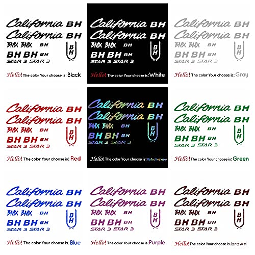 BYTT BH-California-Kit1 Pegatinas Cineli Calcomanías para Bicicleta de montaña Ciclismo Pegatina Pegatina Cañón Bicicleta Ruedas Calcomanías Protector Partes (Color Name : Gold)