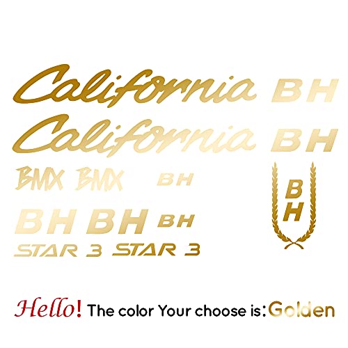 BYTT BH-California-Kit1 Pegatinas Cineli Calcomanías para Bicicleta de montaña Ciclismo Pegatina Pegatina Cañón Bicicleta Ruedas Calcomanías Protector Partes (Color Name : Gold)