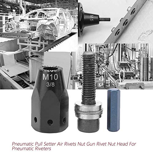 Cabeza de tuerca remachadora, equipo neumático Specialize remaches M5 M6 M8 M10 con Remachadora de piezas de repuesto para taller para Aldult(Vástago hexagonal M10)