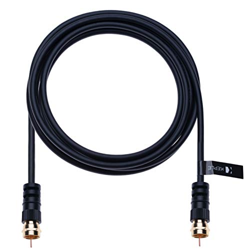 Cable aéreo coaxial con Conector Macho F-F par Satélite Freesat ONO Euskaltel Telecable R TV HDTV DVB DVD Radio/Coaxial Ariel Freeview Cable de Antena de Televisión de Banda Ancha – 3 m Negro