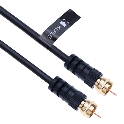 Cable aéreo coaxial con Conector Macho F-F par Satélite Freesat ONO Euskaltel Telecable R TV HDTV DVB DVD Radio/Coaxial Ariel Freeview Cable de Antena de Televisión de Banda Ancha – 3 m Negro